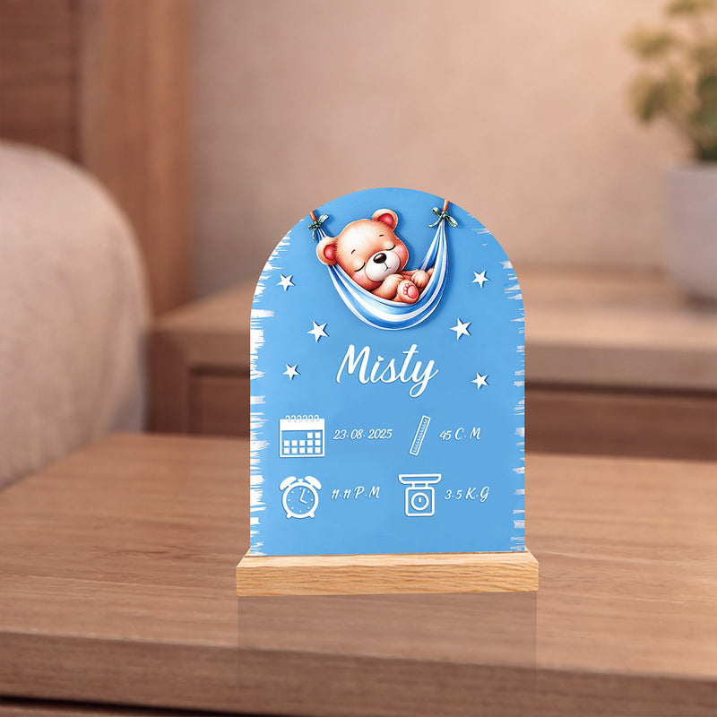 Personalized Baby Birth Details Acrylic Frame (6x8 Inch) – Custom Name & Birth Info Keepsake Gift | Love Craft Gifts™