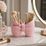 Personalized Bow Makeup Brush Holder Organizer (Standard Size) – Custom Name Vanity Storage Gift | Love Craft Gifts™