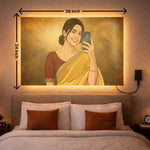 Personalized LED Acrylic Cartoon Wall Frame with Warm Light (24x36 Inch) Custom Photo Wall Décor Gift for Girls, Wife & Girlfriend | Love Craft Gifts