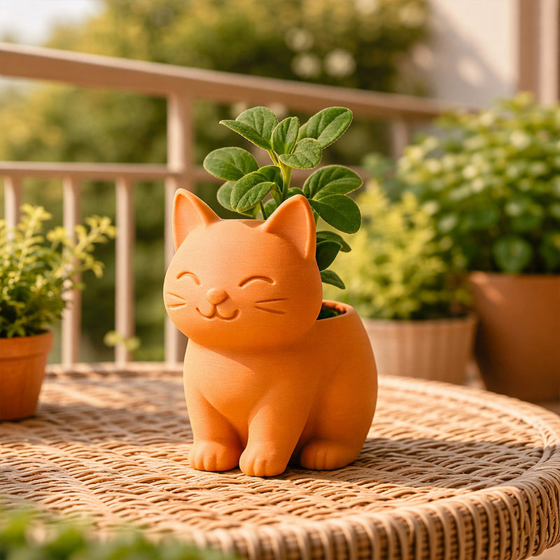 Personalized Cute Cat Planter – Custom Name Plant Pot Gift for Home Decor | Love Craft Gifts™