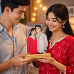 Personalized Cartoon Couple Acrylic Photo Frame – Table Top Gift (6×8 Inch) | Love Craft Gifts