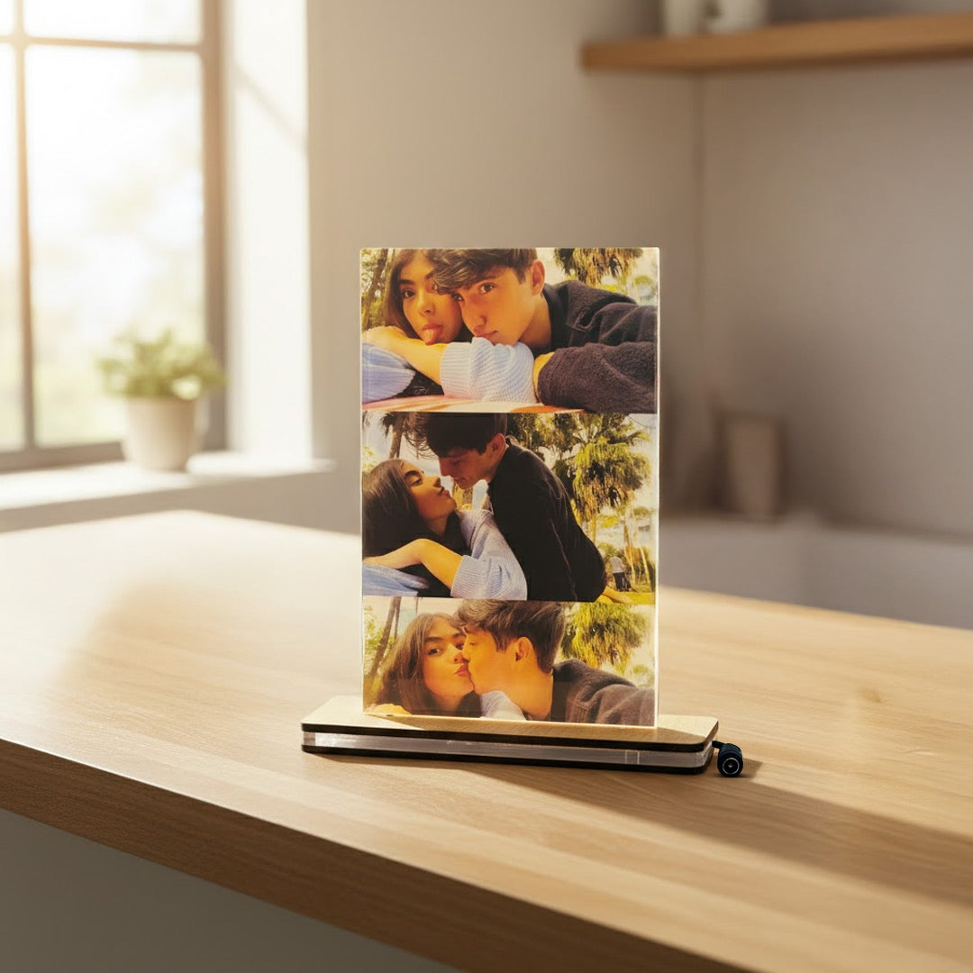 Personalized Couple Photo Acrylic Lamp – Single Light (6×9 Inch) | Love Craft Gifts