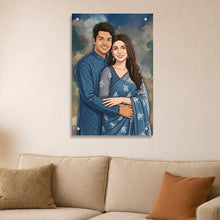 Personalized Toony Cartoon Acrylic Couple Wall Frame (24x36")