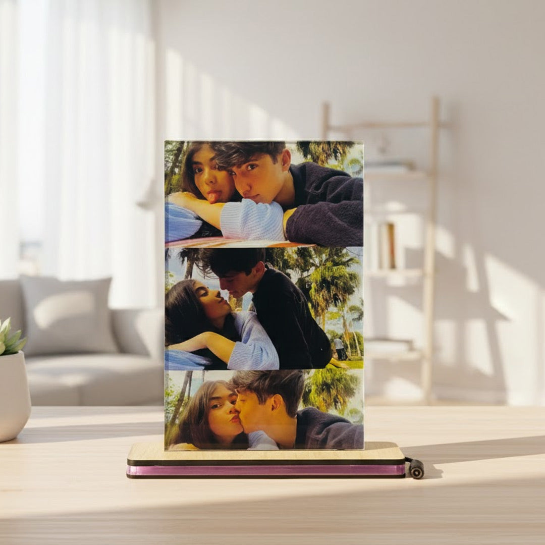 Personalized Couple Photo Acrylic Lamp – Single Light (6×9 Inch) | Love Craft Gifts