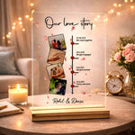 Personalized “Our Love Story” Acrylic Frame – Table Top (6×8 Inch) | Love Craft Gifts