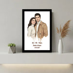 Personalized Oil Paint Style Couple Portrait Frame (8×12 Inch) | Love Craft Gifts