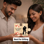 Personalized Puzzle Shape Wooden Plaque Custom Name & Date Couple Gift 8x7 Inch | Love Craft Gifts