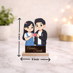 Personalized Couple Cartoon Cutout Table Stand – Custom Name Romantic Desk Décor (6x8 Inch) | Love Craft Gifts