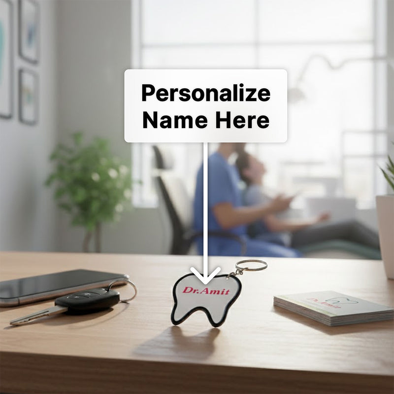 Personalized Tooth Shape Keychain (2 × 3")