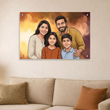 Personalized Toony Cartoon Acrylic Family Wall Frame (24x36")