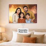 Personalized Toony Cartoon Acrylic Family Wall Frame (36x24 Inch) – Custom Photo Family Portrait Wall Décor | Love Craft Gifts