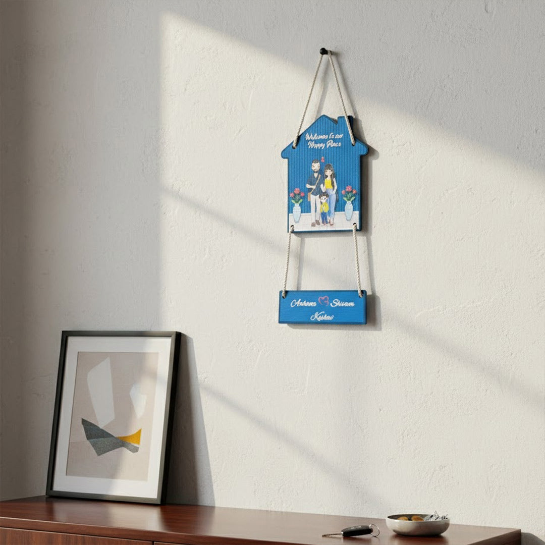 Personalized Family Home Wall Hanger (6×9 Inch) | Love Craft Gifts