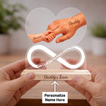 Personalized Daddy’s Team Acrylic Table Stand Custom Father Child Name Gift Frame 6x6 Inch | Love Craft Gifts