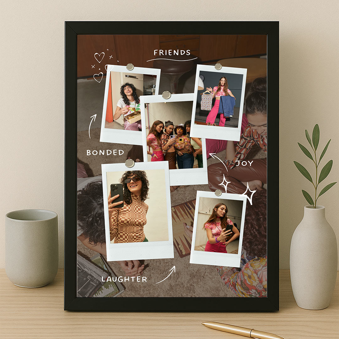 Friendship Memory Polaroid Collage Frame – Bonded in Joy & Laughter | Love Craft Gifts