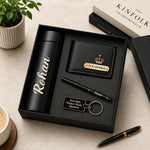 Personalized Premium Gift Set for Men – Custom Name Wallet, Bottle, Pen & Keychain Combo | Love Craft Gifts™