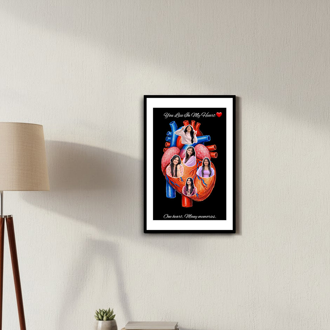 Personalized Heart Collage Acrylic Wall Frame (8×12”) | Love Craft Gifts