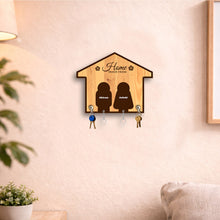 Personalized Home Sweet Home Wooden Key Holder (6x5”)