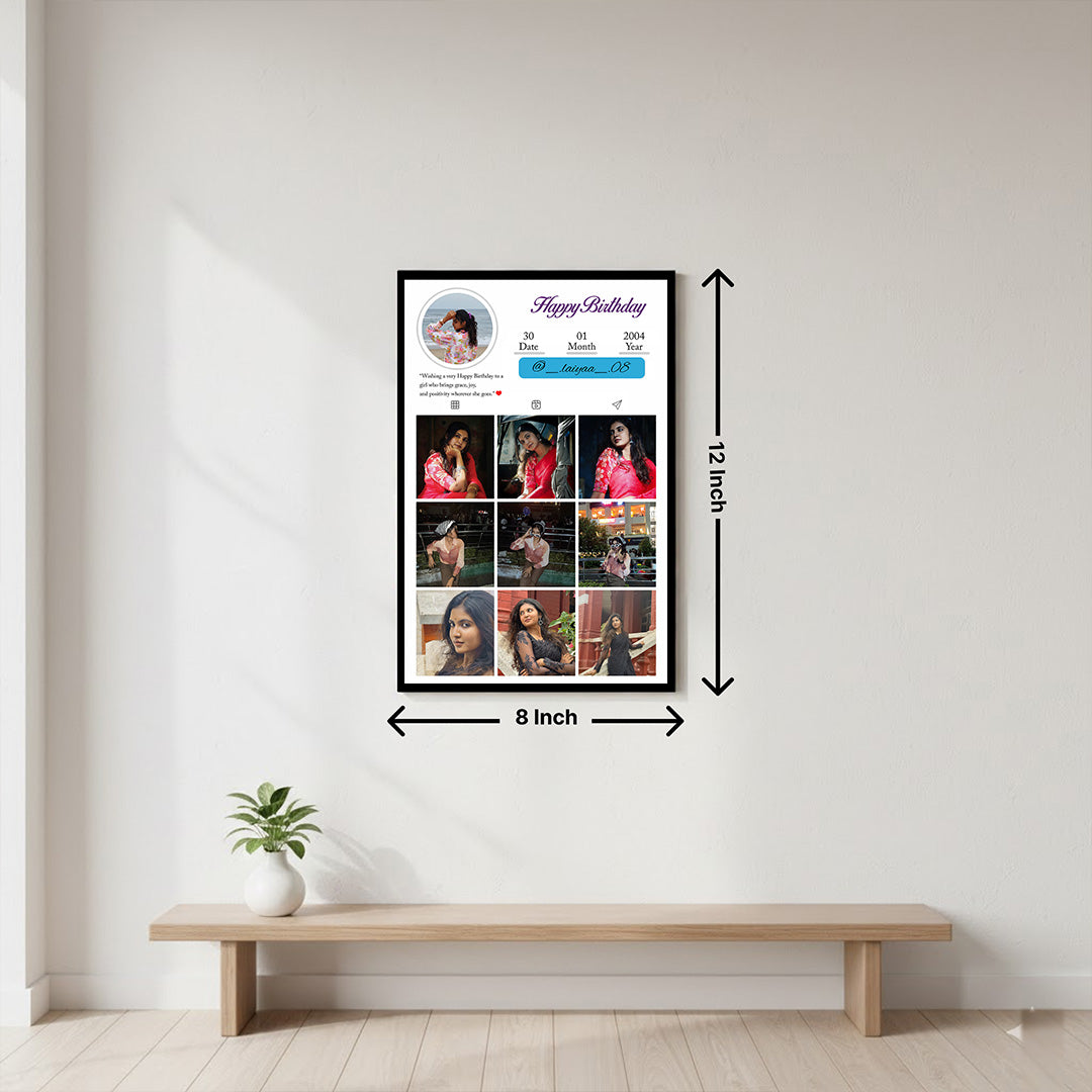 Personalized Instagram Style Photo Frame (8×12 Inch) – Custom Photo Collage Gift | Love Craft Gifts