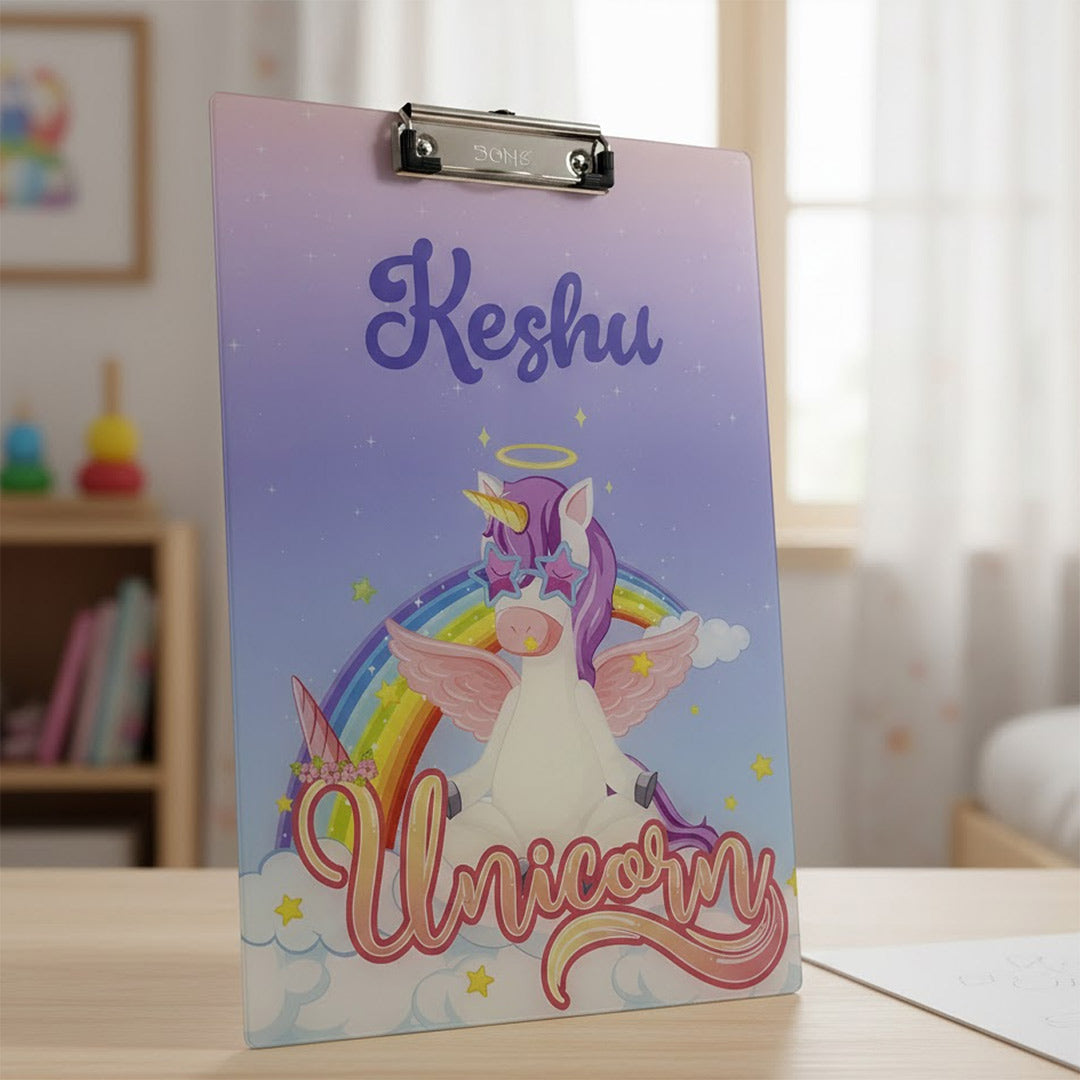 Personalized Kids Writing Board with Name (Unicorn Theme) | Love Craft Gifts