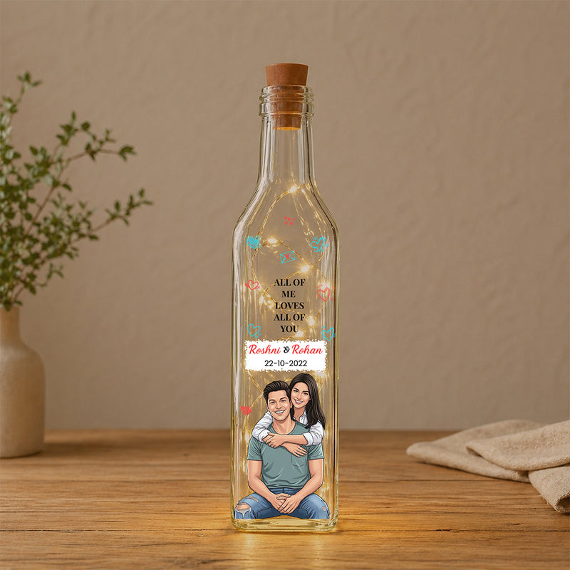 Personalized Couple Photo LED Bottle Lamp (Standard Size) – Romantic Custom Name Light Gift for Anniversary & Love Moments | Love Craft Gifts™