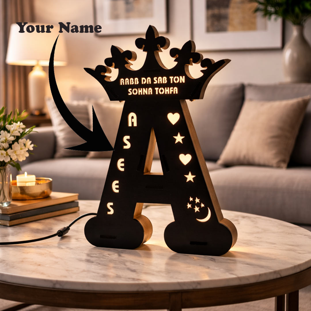 Personalized Alphabet A LED Name Lamp – Custom Initial A Night Light | Love Craft Gifts