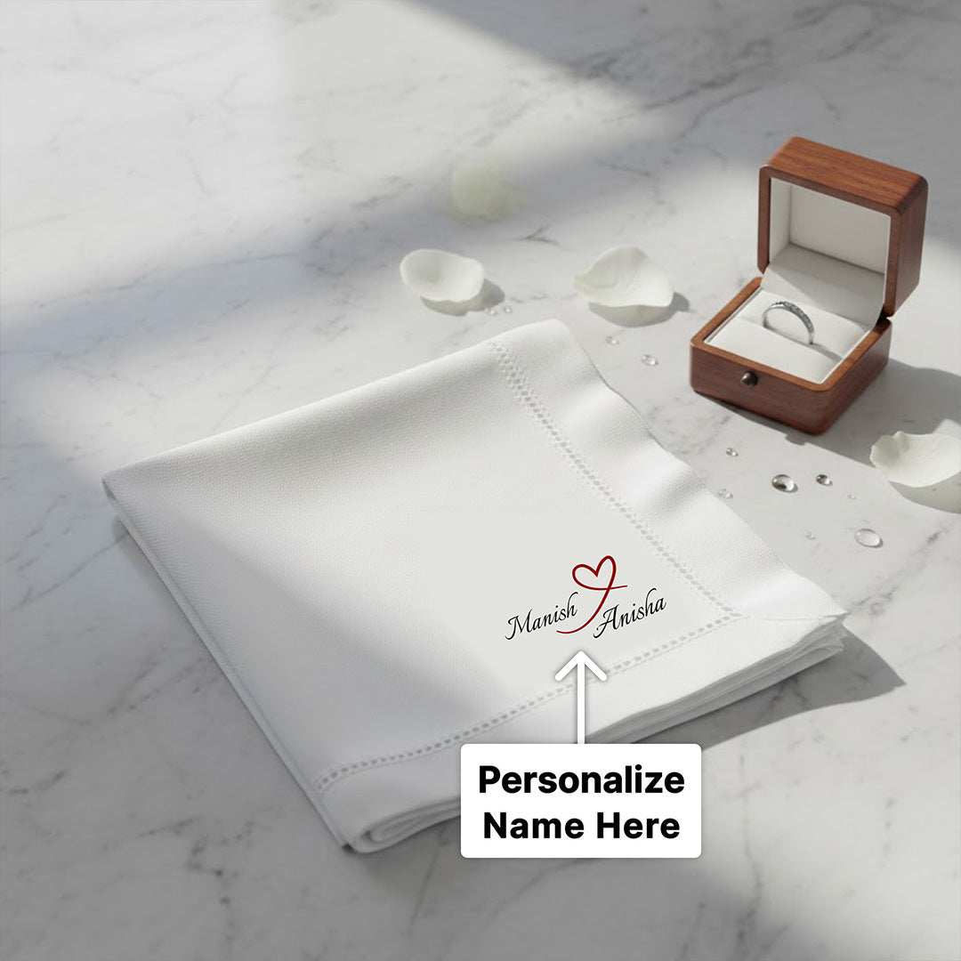 Personalized Couple Name Handkerchief – Custom Romantic Name Printed Hanky | Love Craft Gifts