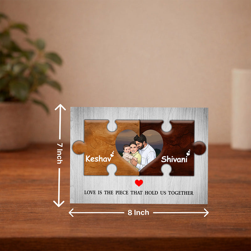 Personalized Couple Puzzle Photo Frame Custom Name Romantic Gift Frame 8x12" | Love Craft Gifts