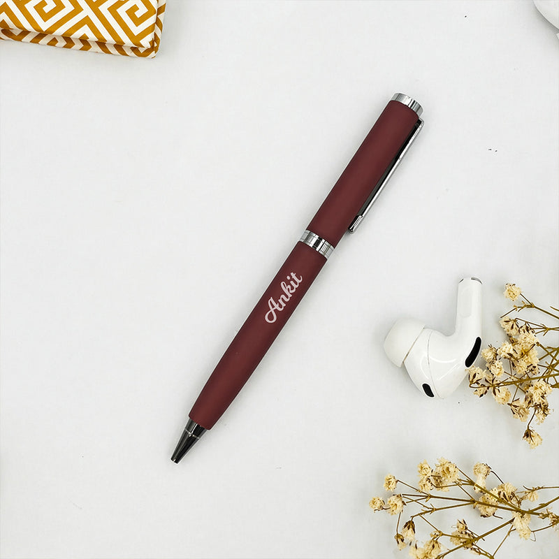 Stylish Personalized Maroon Pen Gift for Professionals | Love Craft Gifts™