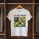 Personalized I ❤️ My Mom Photo Collage T-Shirt – Custom 4 Pics Design | Love Craft Gifts