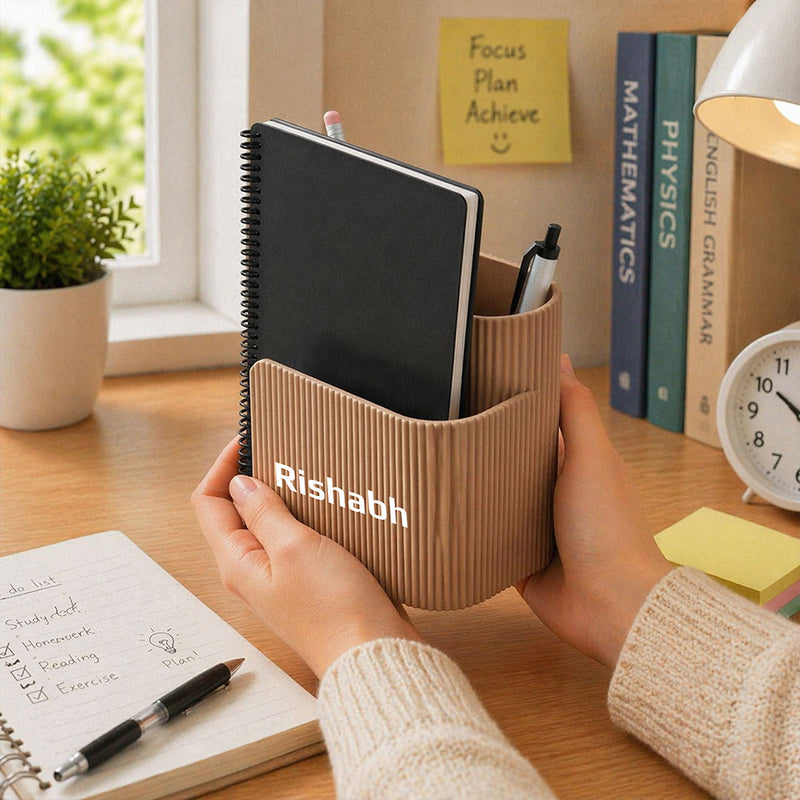 Personalized Desk Organizer Holder (Standard Size) – Custom Name Multi-Storage Office Gift | Love Craft Gifts™
