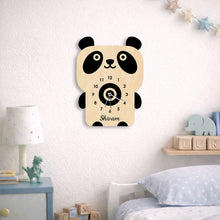 Personalized Panda Wooden Wall Clock- 8x10"