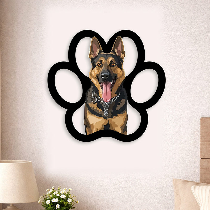 Personalized Pet Paw Wall Frame – Custom Dog Portrait Wall Décor (9x9 Inch) Unique Pet Lover Gift | Love Craft Gifts™