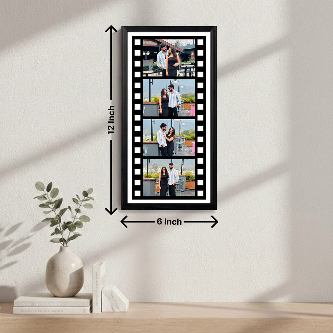 Personalized Film Strip Photo Frame with Custom Pictures 12x6 Inch | Love Craft Gifts