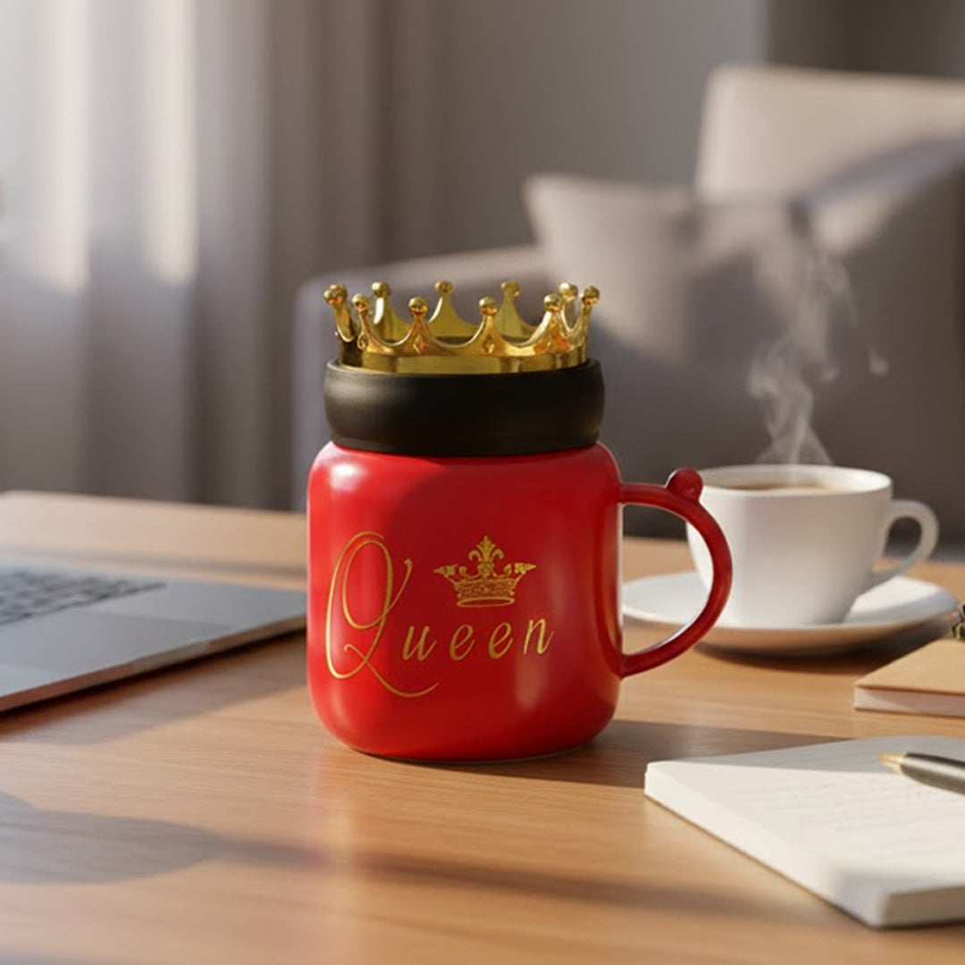 Personalized Queen Crown Ceramic Mug with Name – Royal Gift for Her | Love Craft Gifts