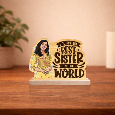 Personalized Sister Photo Table Stand – Best Sister Custom Gift Décor (6x5 Inch) | Love Craft Gifts