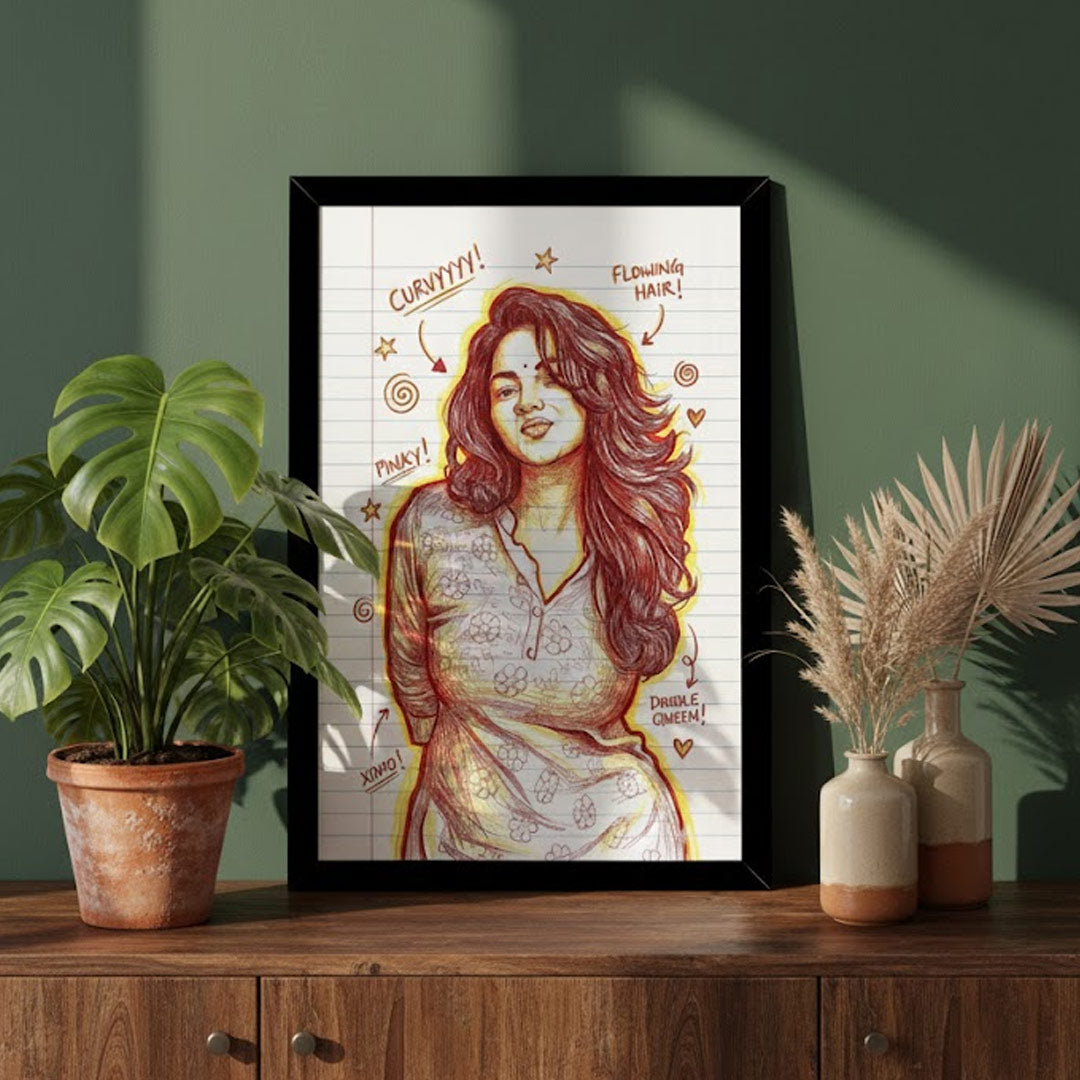 Personalized Doodle Art Photo Frame – Custom Wall Décor | Love Craft Gifts