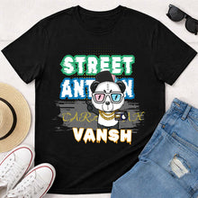 Personalized Street Animal Boys Black T-Shirt