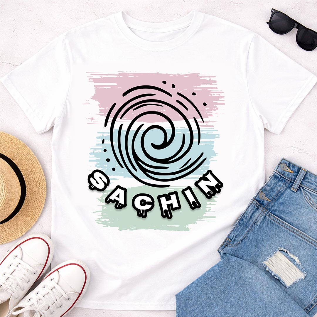 Personalized Swirl Name White T-Shirt for Girls – Custom Name Printed Trendy Tee | Love Craft Gifts