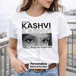 Personalized Name & Eye Photo Print White T-Shirt – Unisex Custom Wear | Love Craft Gifts