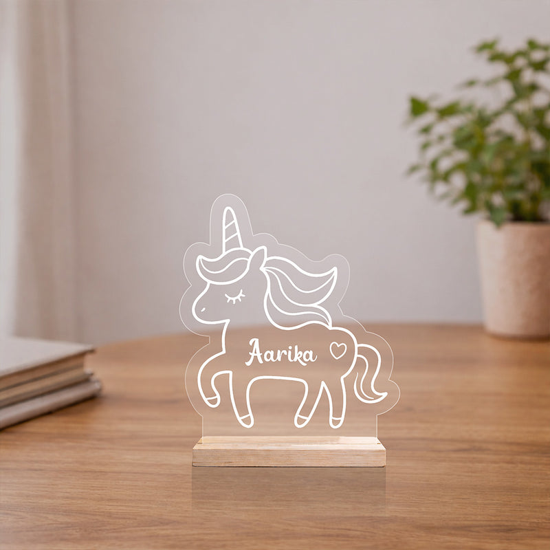 Personalized Unicorn Acrylic Name Stand 7x8 Inch – Custom Kids Name Display Gift | Love Craft Gifts™