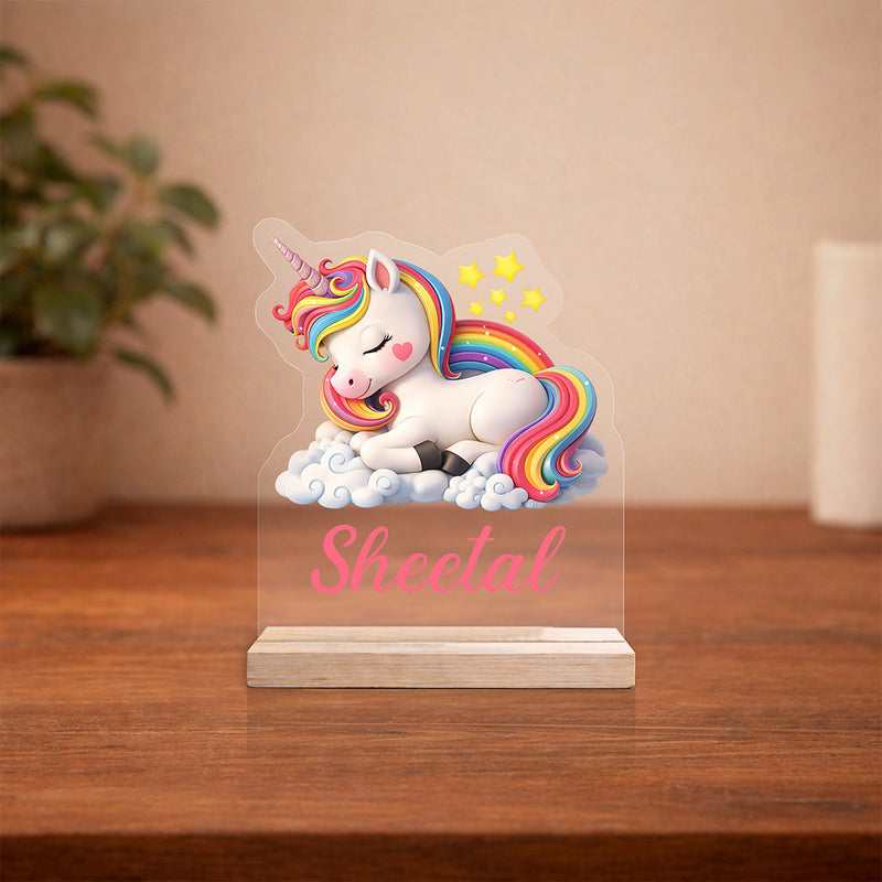 Personalized Unicorn Acrylic Name Stand 6x6 Inch – Custom Kids Name Display Gift | Love Craft Gifts™