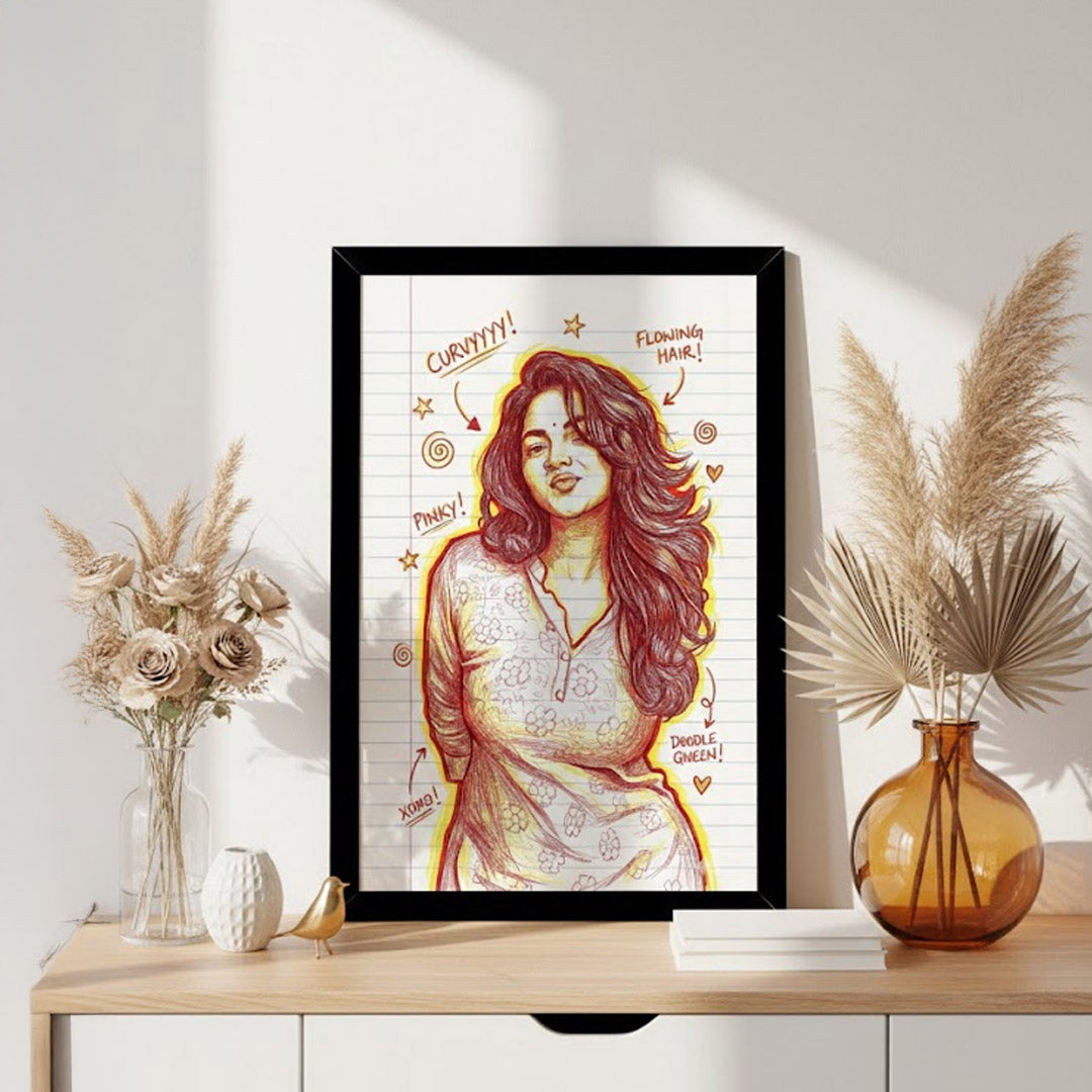 Personalized Doodle Art Photo Frame – Custom Wall Décor | Love Craft Gifts