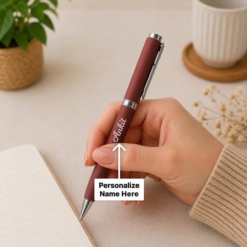 Stylish Personalized Maroon Pen Gift for Professionals | Love Craft Gifts™