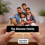 Personalized Cartoon Family Acrylic Standee (6x6 Inch) – Custom Name Pixart Family Keepsake Gift | Love Craft Gifts™