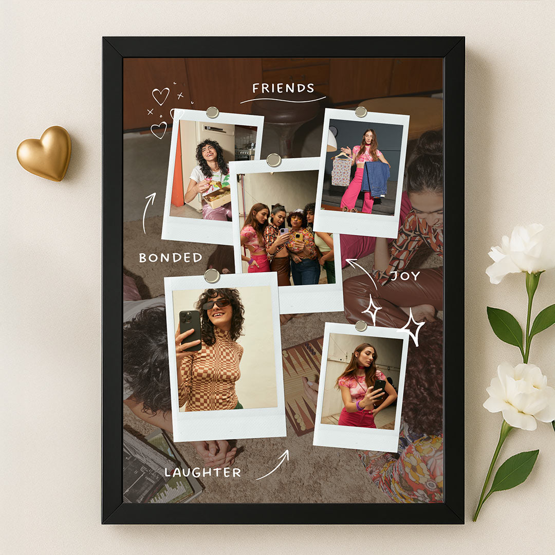 Friendship Memory Polaroid Collage Frame – Bonded in Joy & Laughter | Love Craft Gifts