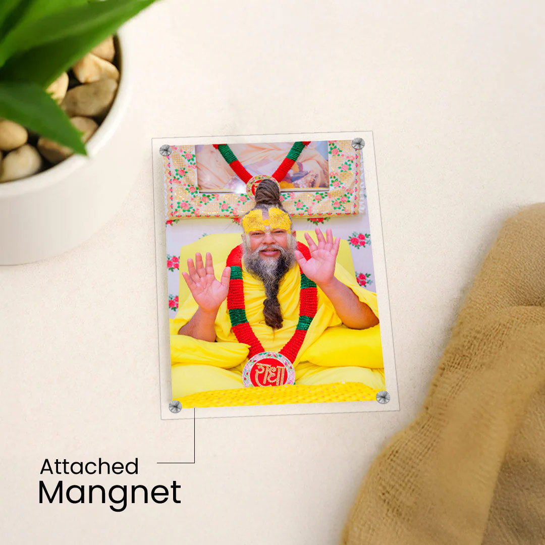 Premanand Ji Maharaj Acrylic Magnet – 2×3 Inch | Love Craft Gifts