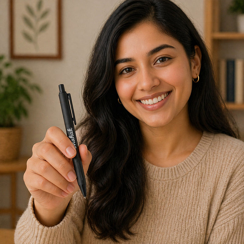 Personalized Black Pen (Standard Size) – Elegant Custom Name Writing Gift for Professionals | Love Craft Gifts™