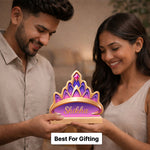 Personalized Princess Crown Name Stand – Custom Name Wooden Desk Décor for Girls (6 Inch) | Love Craft Gifts™