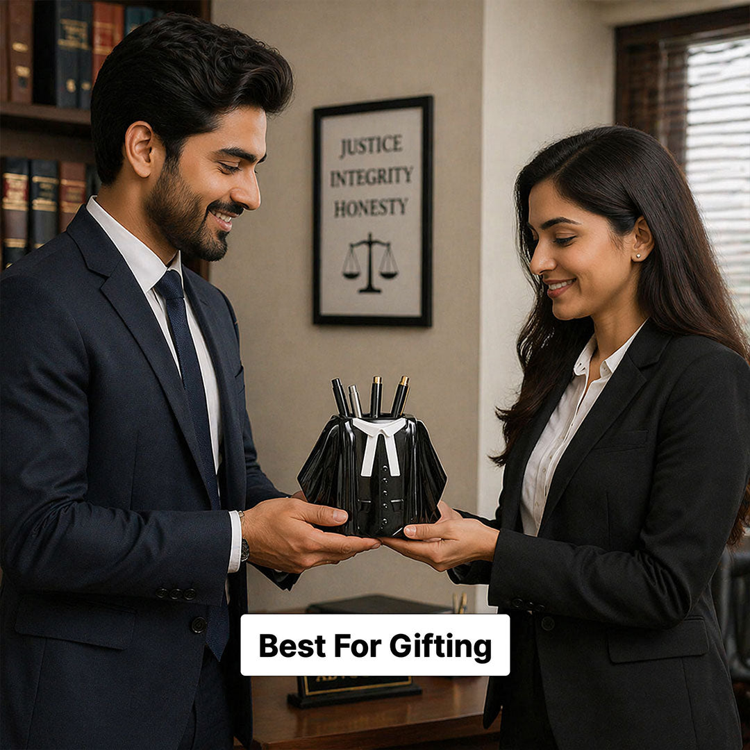 Personalized Lawyer Coat Pen Stand (Standard Size) – Custom Name Desk Organizer Gift | Love Craft Gifts™