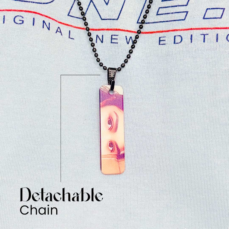 Custom Metal  Eye Photo Pendant with Detachable Chain